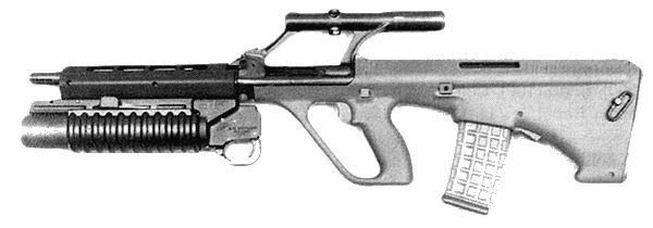 Винтовка Steyr AUG с подствольным гранатометом M203